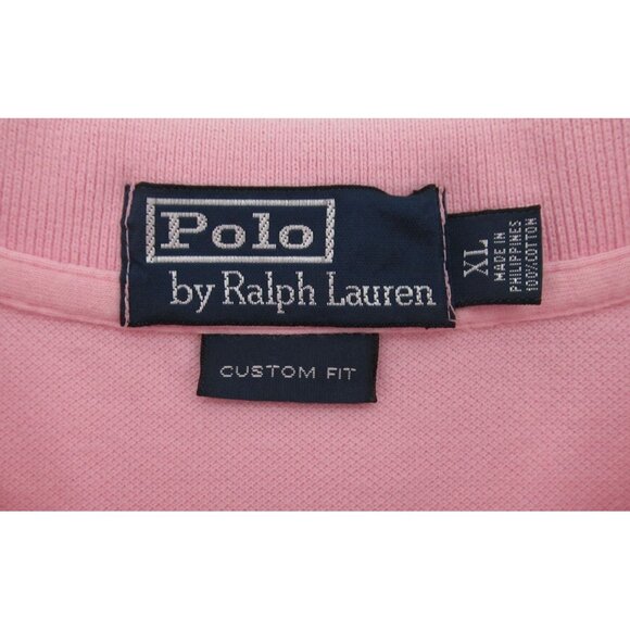 Polo Ralph Lauren Polo Shirt Men’s XL Pink Custom Fit Blue Pony Logo Short Sleev - Picture 3 of 13